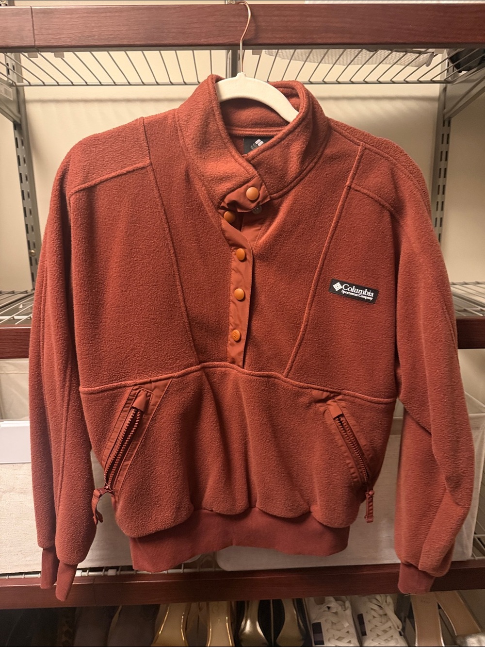 Columbia Men’s Rust Orange Zip Fleece Pullover